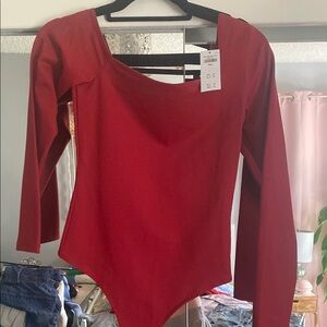 Abercrombie long sleeve bodysuit asymmetrical neckline